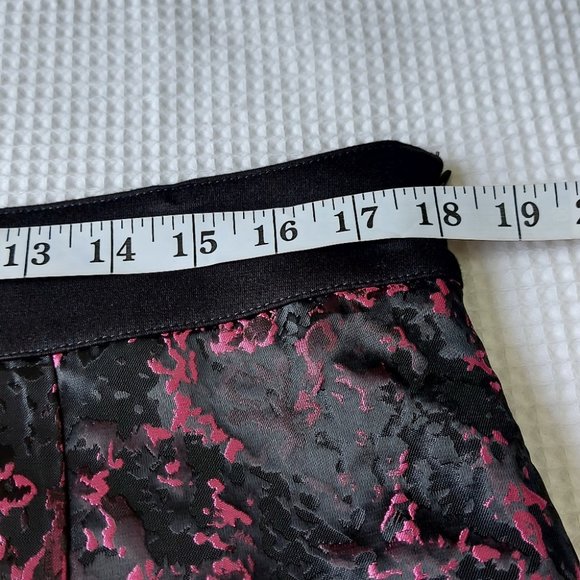 VTG Spanner Skirt Size 14 Black Wine Berry Midi Box Pleats Front and Back - Picture 7 of 8